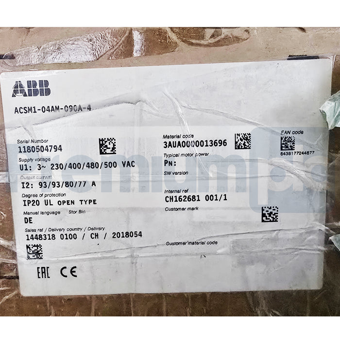 ABB ACSM1-04AM-090A-4 45kW 90A MOTION CONTROL DRIVE 380-480V 3AUA0000019985 NSMP