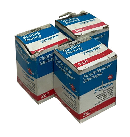 3 THOMSON INDUSTRIES FNYBU16 FluoroNylmer BUSHING BEARINGS 1'' LINEAR NSMP