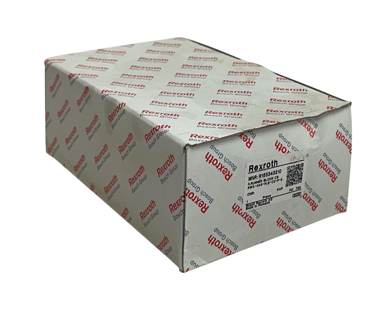 BOSCH REXROTH RWA-045-FLS-C3-P-2 / R185343210 LINEAR ROLLER RUNNER BLOCK NSMP