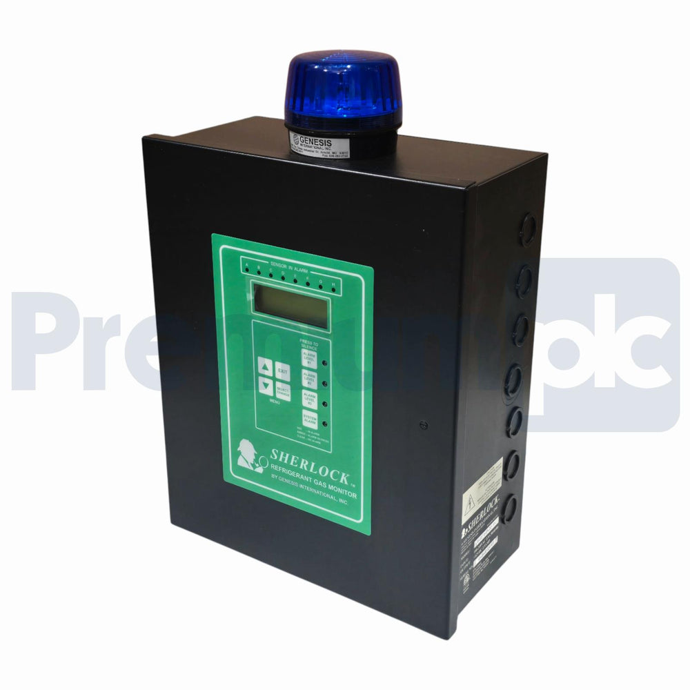 GENESIS INTL. 60-0037 SHERLOCK 804 (SHER804) REFRIGERANT GAS MONITOR 8-ZONE NSNP
