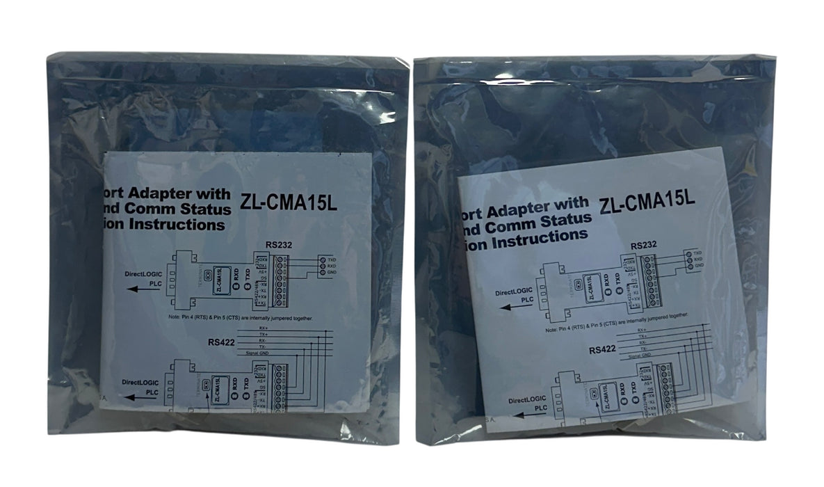 2 AUTOMATIONDIRECT ZIPLink ZL-CMA15 / ZLCMA15 COMM PORT ADAPTERS 15-PIN NSFS