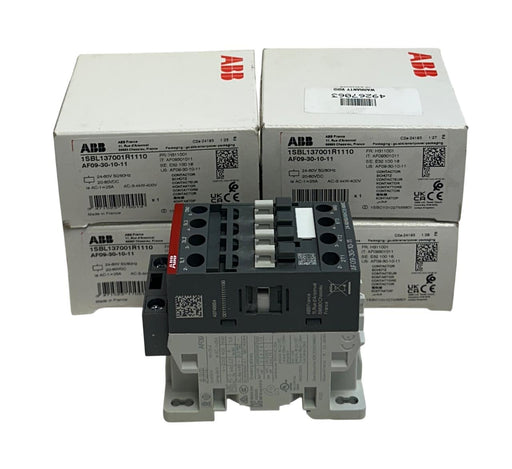 4 ABB AF09-30-10-11 / 1SBL137001R1110 CONTACTORS 3-POLE 400VAC 25AMP NSMP
