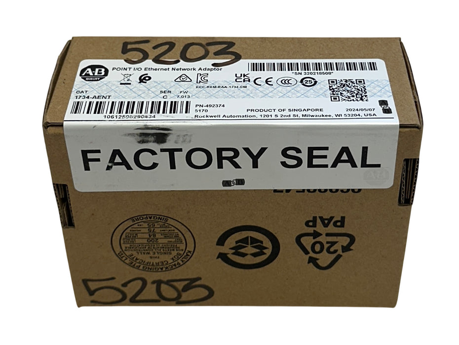 ALLEN BRADLEY 1734-AENT /C POINT I/O Ethernet NETWORK ADAPTER 1734AENT NSFS