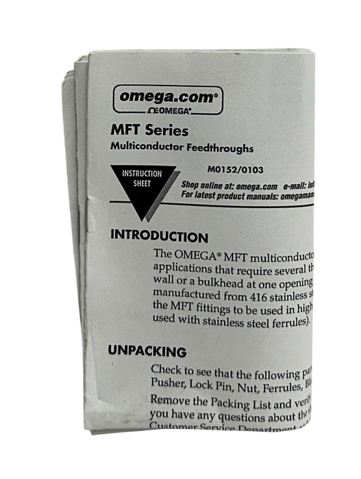 OMEGA MFT-18-8 / MFT188 MFT SERIES MULTICONDUCTOR FEEDTHROUGH FOR SEALING NSMP
