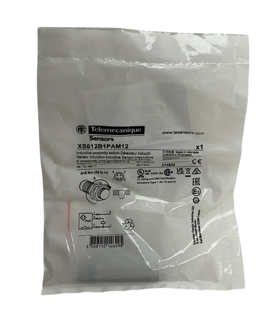 TELEMECANIQUE XS612B1PAM12 INDUCTIVE PROXIMITY SWITCH / SENSOR 12-48V 4mm NSFS