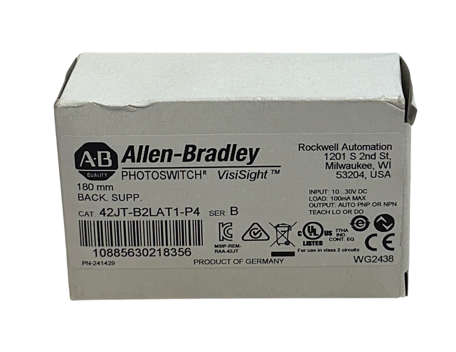 ALLEN BRADLEY 42JT-B2LAT1-P4 /B PHOTOSWITCH VisiSight PHOTOELECTRIC SENSOR NSMP