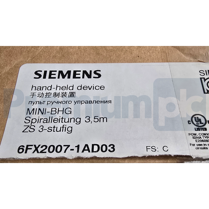 Siemens 6FX2007-1AD03 MINI-BHG SINUMERIK Handheld Unit w/ 2.1-3.5m Cable NSMP