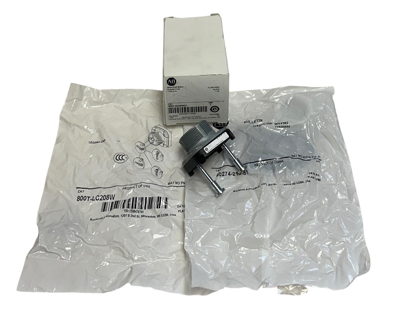 ALLEN BRADLEY 800T-A208WD1 /T 30mm PUSH BUTTON FLUSH HEAD BLACK 1NO OEM NSMP