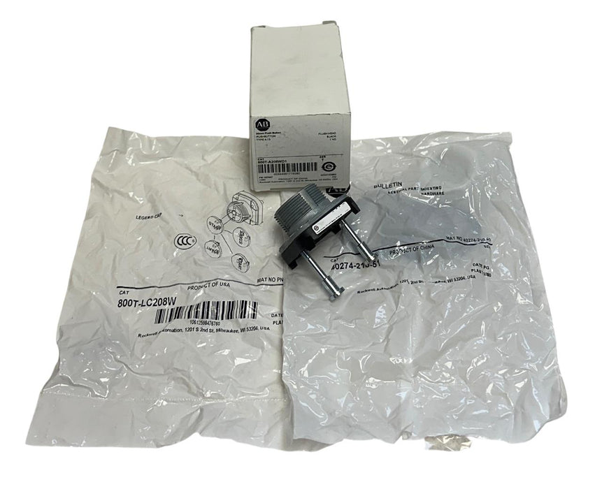ALLEN BRADLEY 800T-A208WD1 /T 30mm PUSH BUTTON FLUSH HEAD BLACK 1NO OEM NSMP