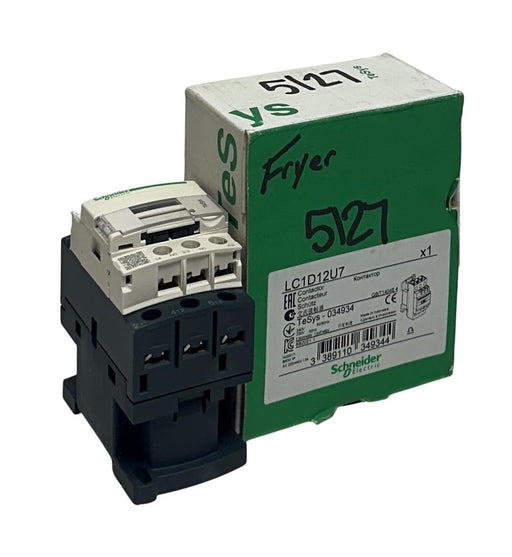 SCHNEIDER ELECTRIC LC1D12U7 TeSys IEC CONTACTOR 12A 7.5HP @ 480VAC 3PH NSMP