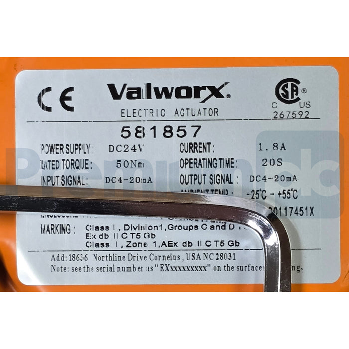 Valworx 585908 1" Explosion Proof SS Ball Valve 24VDC w/ Positioner 581857 NSMP