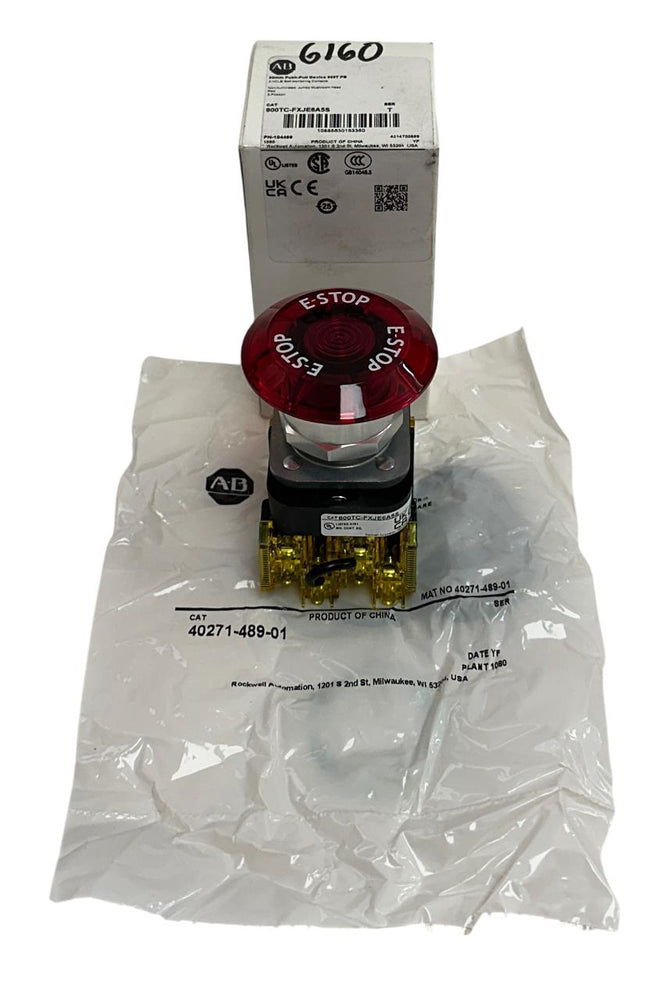 ALLEN BRADLEY 800TC-FXJE6A5S /T 30mm PUSH-PULL DEVICE 800T PUSH BUTTON RED NSMP