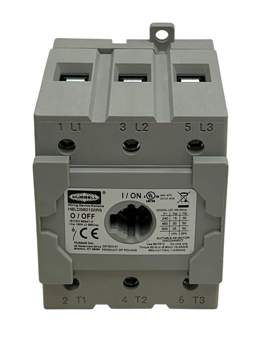 HUBBELL HBLDS60100RS CIRCUIT-LOCK REPLACEMENT SWITCH 60/100A 600VAC OEM NSMP