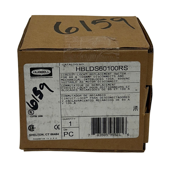 HUBBELL HBLDS60100RS CIRCUIT-LOCK REPLACEMENT SWITCH 60/100A 600VAC OEM NSMP
