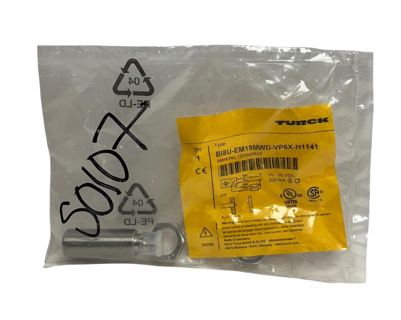 TURCK Bi8U-EM18MWD-VP6X-H1141 / 100000635 INDUCTIVE PROXIMITY SENSOR 10-30V NSFS