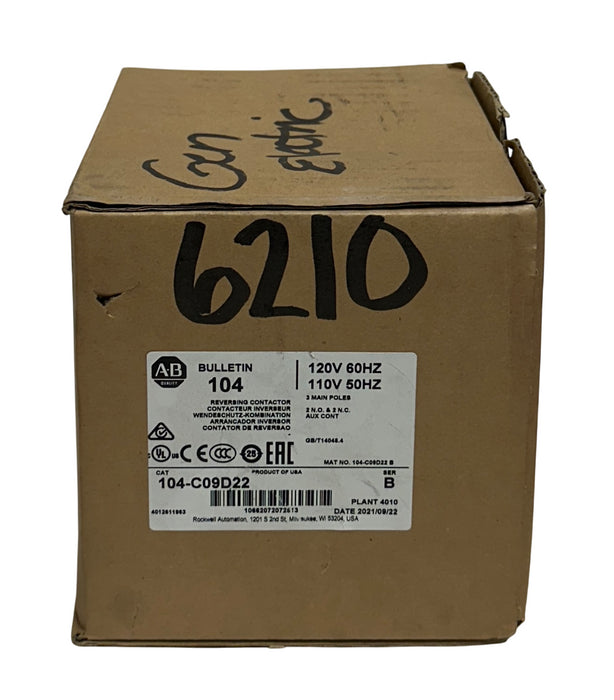 Allen Bradley 104-C09D22/B 104-C IEC Reversing Contactor 9A 110/120V Coil NSMP