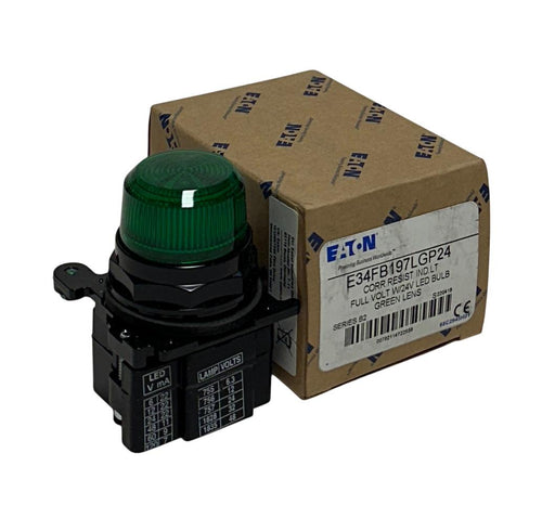 EATON E34FB197LGP24 CORROSION RESISTANT INDICATOR LIGHT SERIES B2 GREEN 24V NSMP