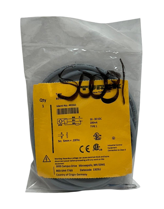 TURCK BI5-S18-AP6X / 46560 INDUCTIVE PROXIMITY SENSOR 10-30VDC 200mA 5mm 2M NSFS