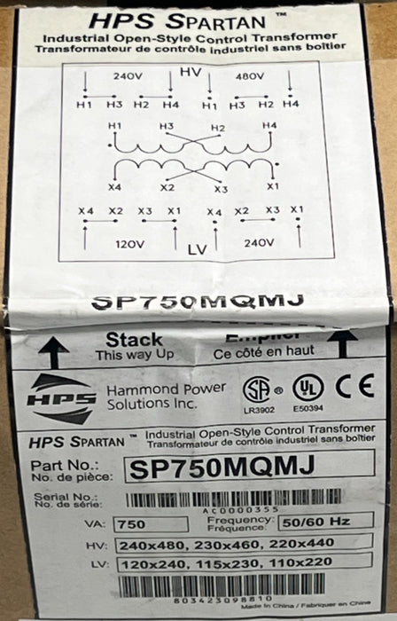 Dayton 31EG99 100 VA Control Transformer 240/480 V -  120 V Foot Mount, NSMP