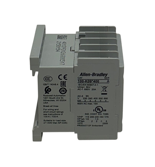 ALLEN BRADLEY 100-K09KF400 /A MINIATURE IEC CONTACTOR 230V 50/60Hz 9A NSMP