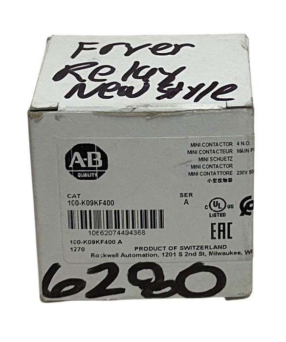 ALLEN BRADLEY 100-K09KF400 /A MINIATURE IEC CONTACTOR 230V 50/60Hz 9A NSMP