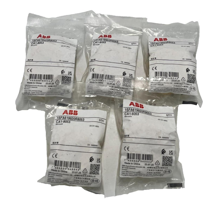 LOT OF 5 ABB 1SFA619920R8053 CA1‑8053 YELLOW SHROUD FOR EMERGENCY STOP BUTTON