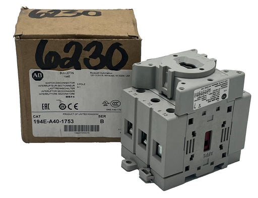 Allen-Bradley 194E-A40-1753 Ser B IEC Load Disconnect Switch 40A 3-Pole, NSMP