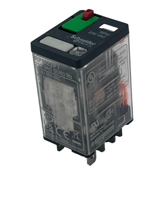 LOT OF 11 Schneider Electric RPM22P7 Power Plug-In Relay 230V AC 15A DPDT w/ LED