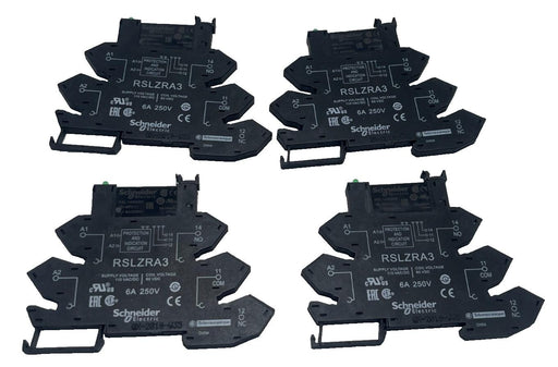 LOT OF 4 SCHNEIDER ELECTRIC RSLZRA3 / RSL1AB4ND RELAY + SPRING CLAMP SOCKET NSNP