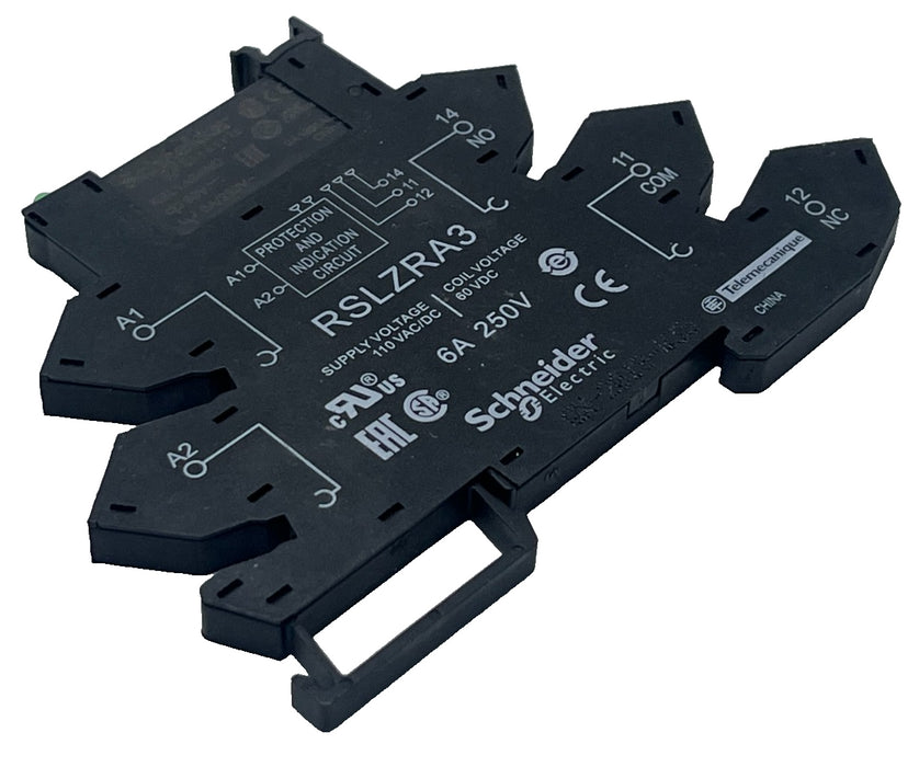 LOT OF 4 SCHNEIDER ELECTRIC RSLZRA3 / RSL1AB4ND RELAY + SPRING CLAMP SOCKET NSNP