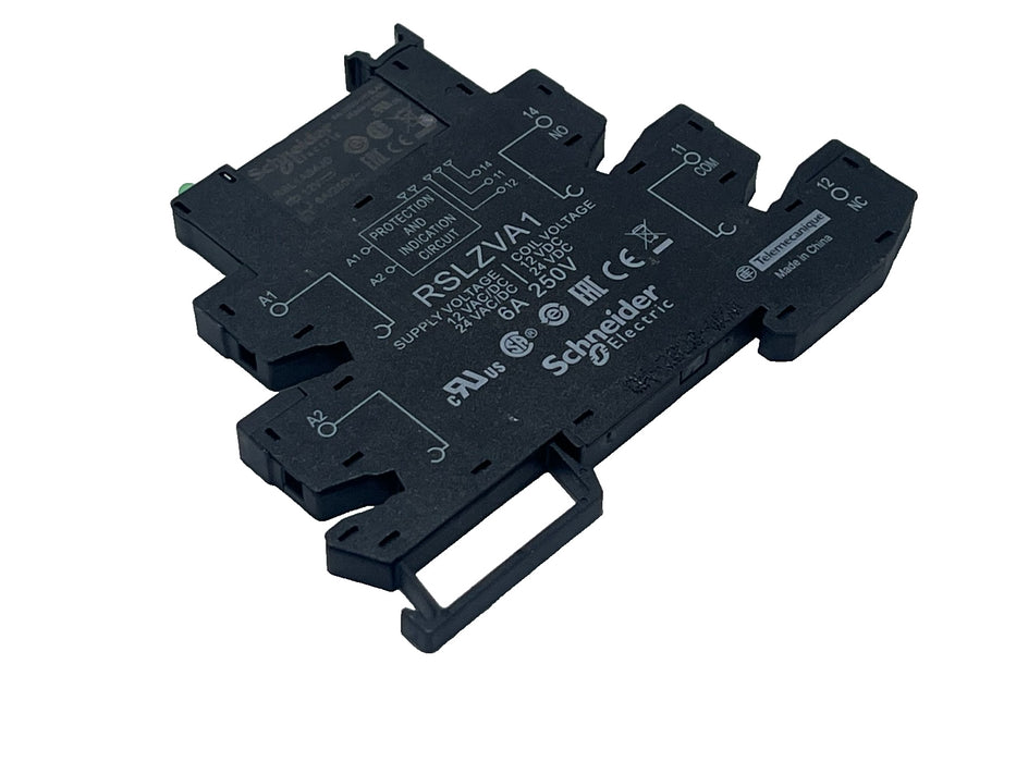 LOT OF 3 Schneider RSLZVA1/RSL1AB4JD Slim Interface Relay Socket w/ LED DIN Rail