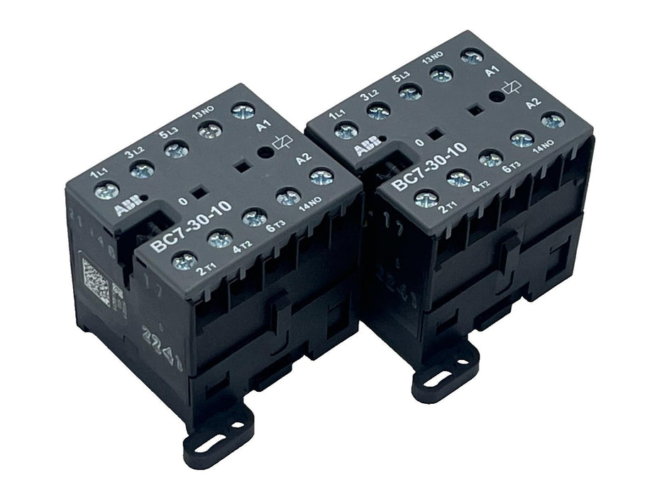 LOT OF 2 ABB BC7-30-10 Mini Contactor 3-Pole 10A 1NO 16A 600VAC, NSNP