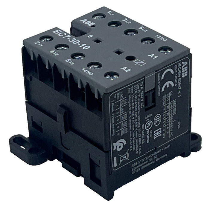 LOT OF 2 ABB BC7-30-10 Mini Contactor 3-Pole 10A 1NO 16A 600VAC, NSNP