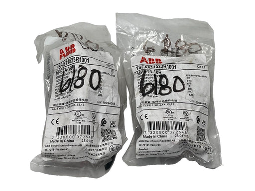 LOT OF 2 ABB 1SFA611523R1001 MPET4-10R Emergency Stop Button 40mm Red Mushroom