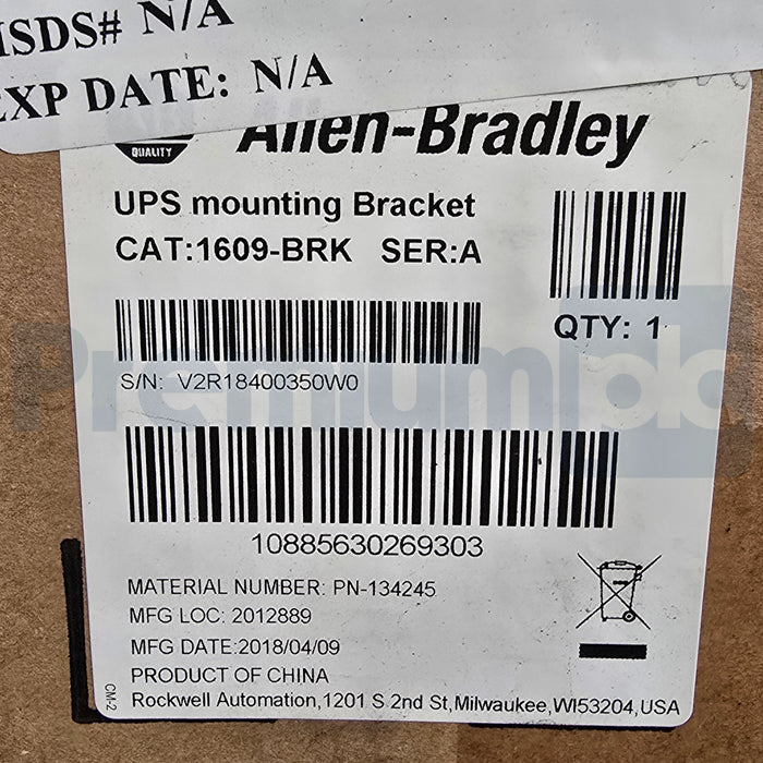 Allen Bradley 1609-BRK /A 1609 Power Supply 2-Screw UPS Mounting Bracket NSMP