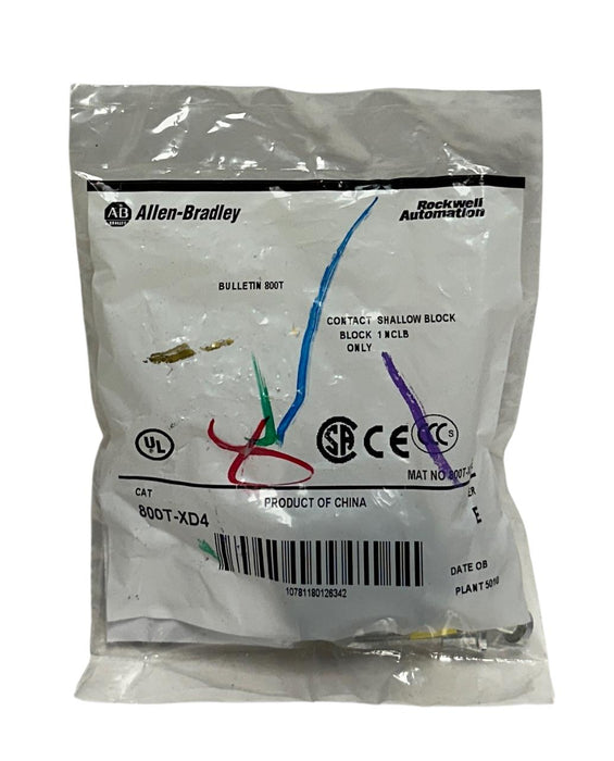 ALLEN BRADLEY 800T-XD4 /E BULLETIN 800T SHALLOW CONTACT BLOCK 600VAC NSFS