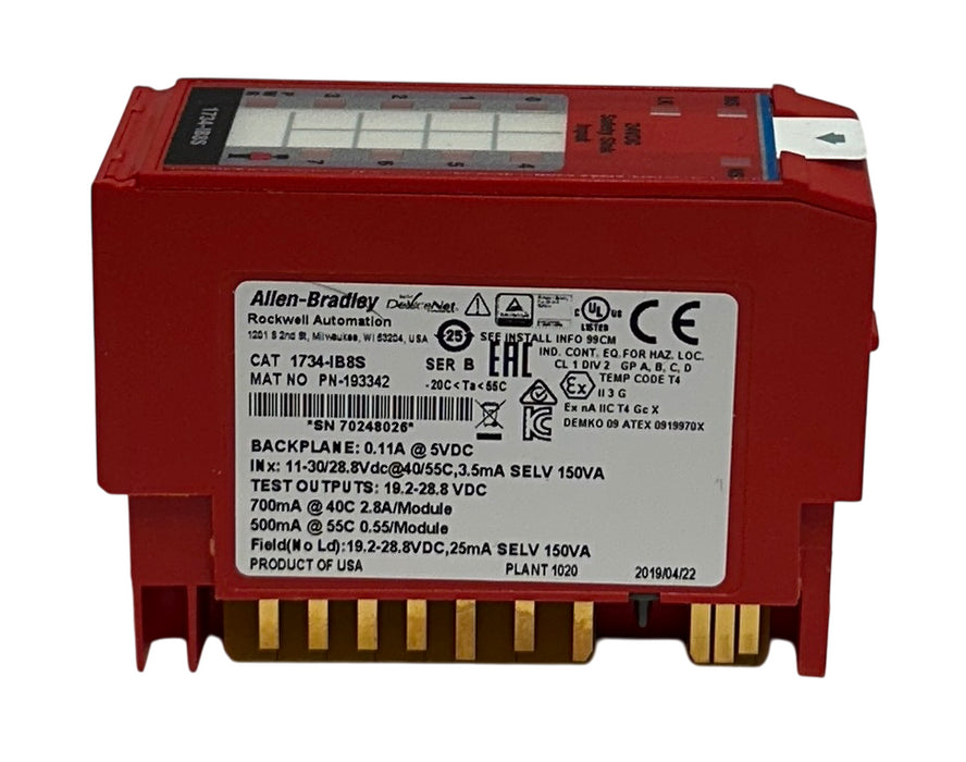ALLEN BRADLEY 1734-IB8S /B POINT I/O 8-CHNL SAFETY SINKING INPUT MODULE USNP