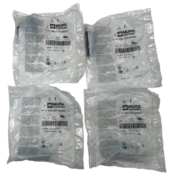 LOT OF 4 Murr Elektronik 7000-17321-0000000 M12 Female Connector 8-Pin A-Coded