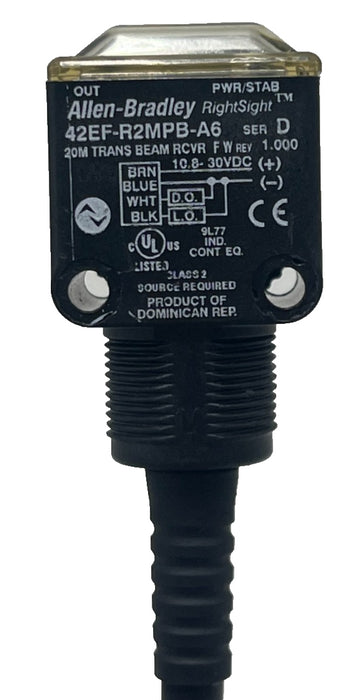 Allen Bradley 42EF-R2MPB-A6 Ser D RightSight Photoelectric Sensor Receiver M12