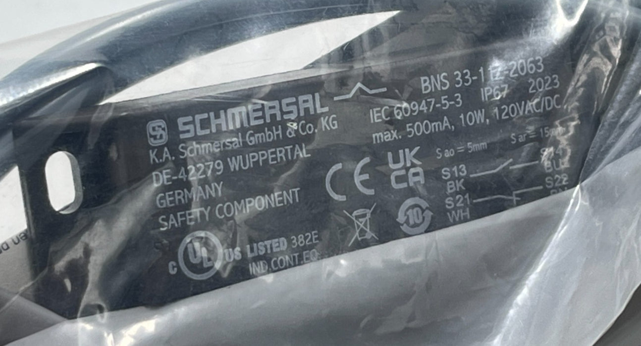 Schmersal 101112628 BNS 33-11Z-2063 Coded Magnetic Safety Sensor 1 NO 1 NC IP67