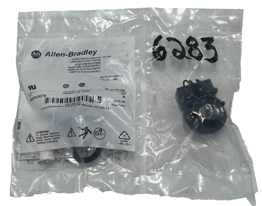 Allen Bradley 800FP-POT6 Ser B Potentiometer Operator 10k Ohm Panel Mount 22mm