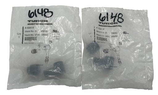 (2) TURCK B8241-0 M12 Female Right Angle Connector 4Pin Field Wireable Eurofast