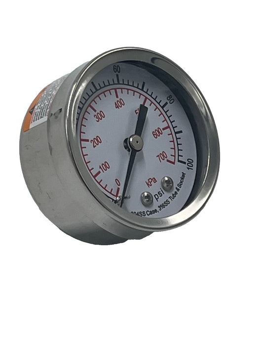 PRESSURE GAUGE 4FMU9A  0 psi / Hg to 100 psi 2" Dial, 1/4 in NPT Male, Dual