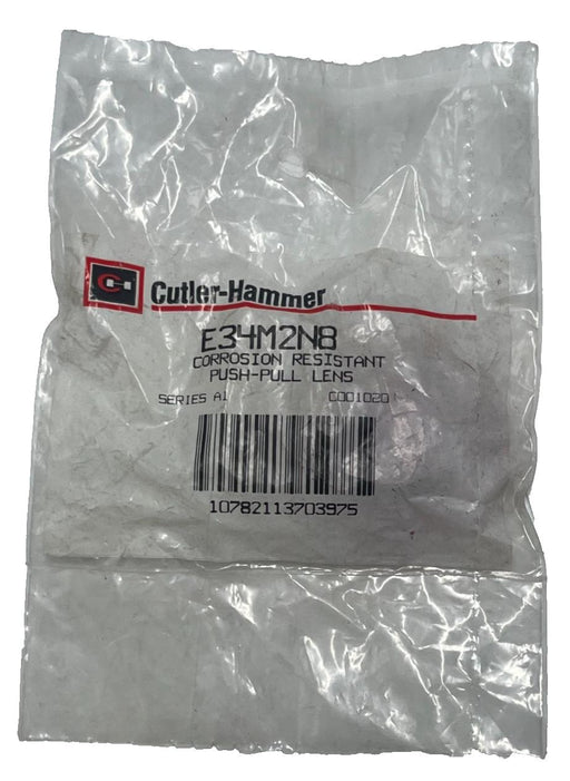 Cutler-Hammer E34M2N8 Red "EMERGENCY STOP" Lens for 30.5mm Illuminated Push-Pull