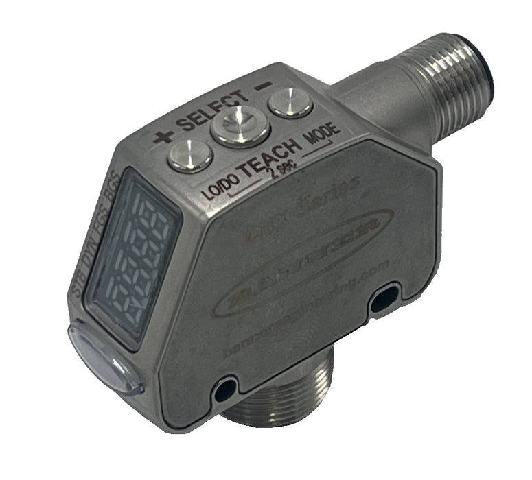 Banner Q4XTBLAF300-Q8 Q4X Laser Distance Sensor 300mm Range NPN/PNP M12 SS IP69K