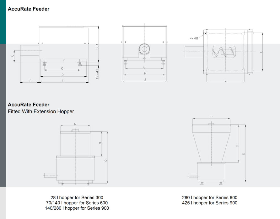 Schenck Process AccuRate Series 600 Feeder 70L Ext. Hopper-Fitted w/ PWM Control