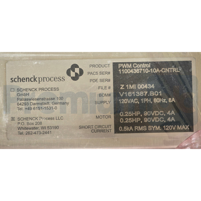 Schenck Process AccuRate Series 600 Feeder 70L Ext. Hopper-Fitted w/ PWM Control