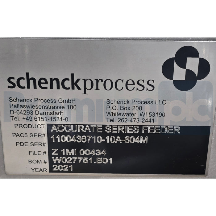 Schenck Process AccuRate Series 600 Feeder 70L Ext. Hopper-Fitted w/ PWM Control