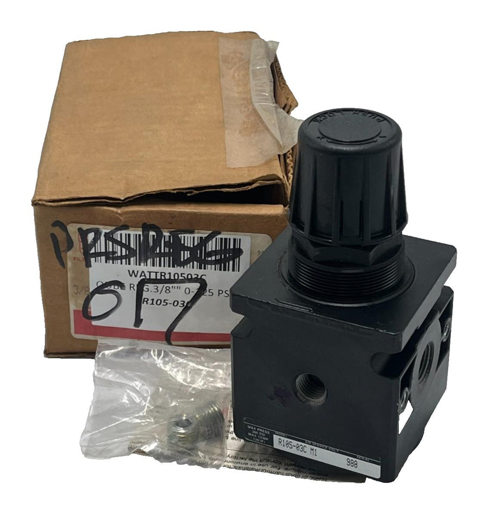 R105-03C M1 R10 Series Compact Air Pressure Regulator 3/8" NPT 0-125 PSI