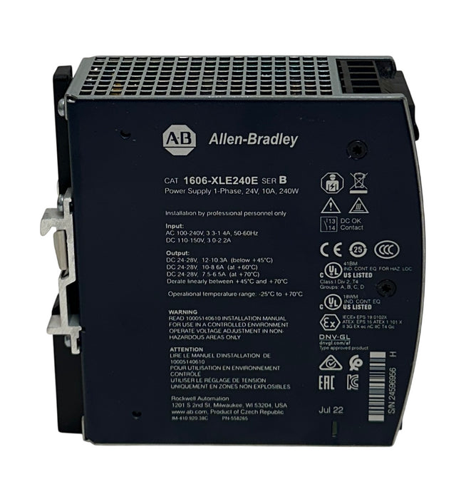 ALLEN BRADLEY 1606-XLE240E /B BULLETIN 1606 POWER SUPPLY 24-28VDC OUTPUT NSMP
